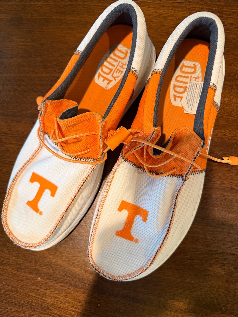 Hey Dude White & Orange Slip-On Loafers